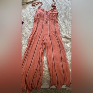 Urban Outfitters Halter Striped Jumpsuit